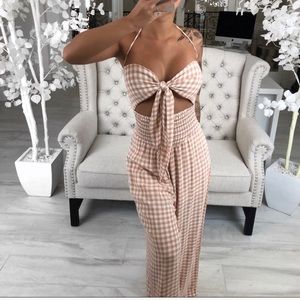 NWT Ekattire Plaid jumpsuit